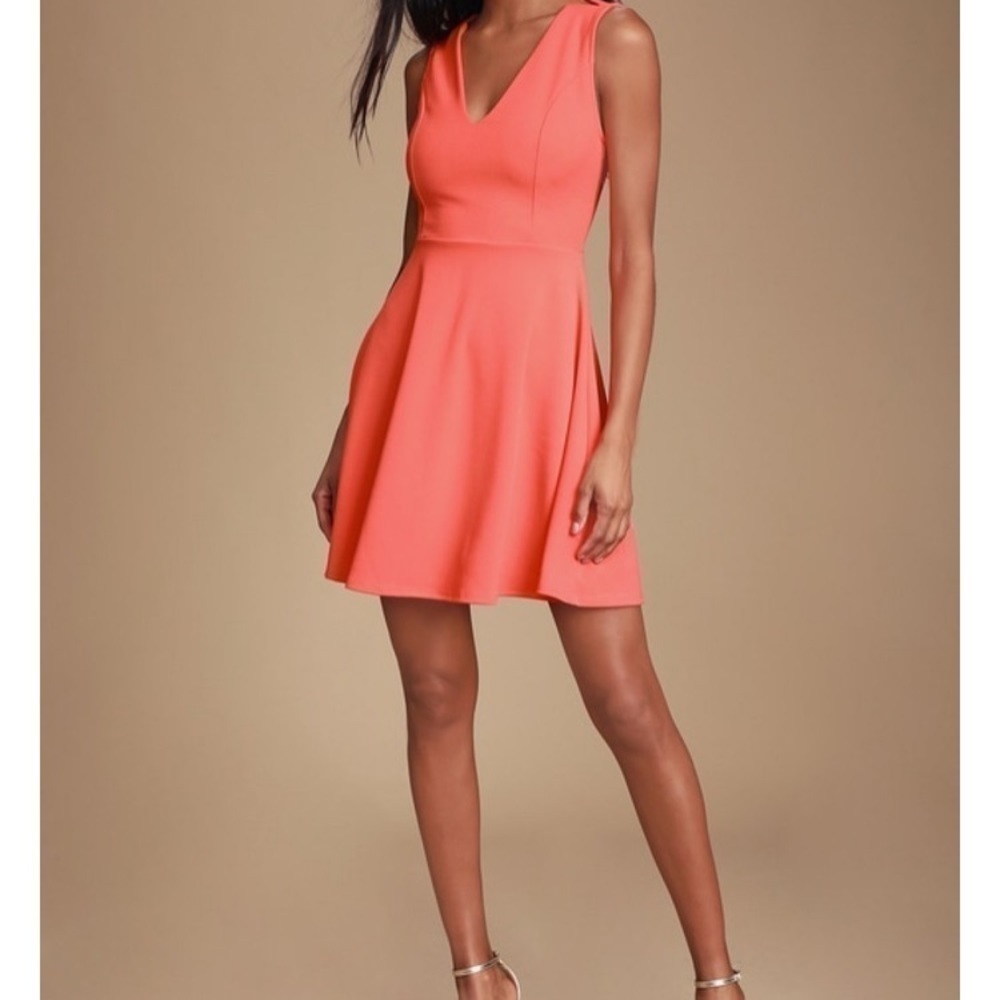 NWT Lulu’s coral skater dress